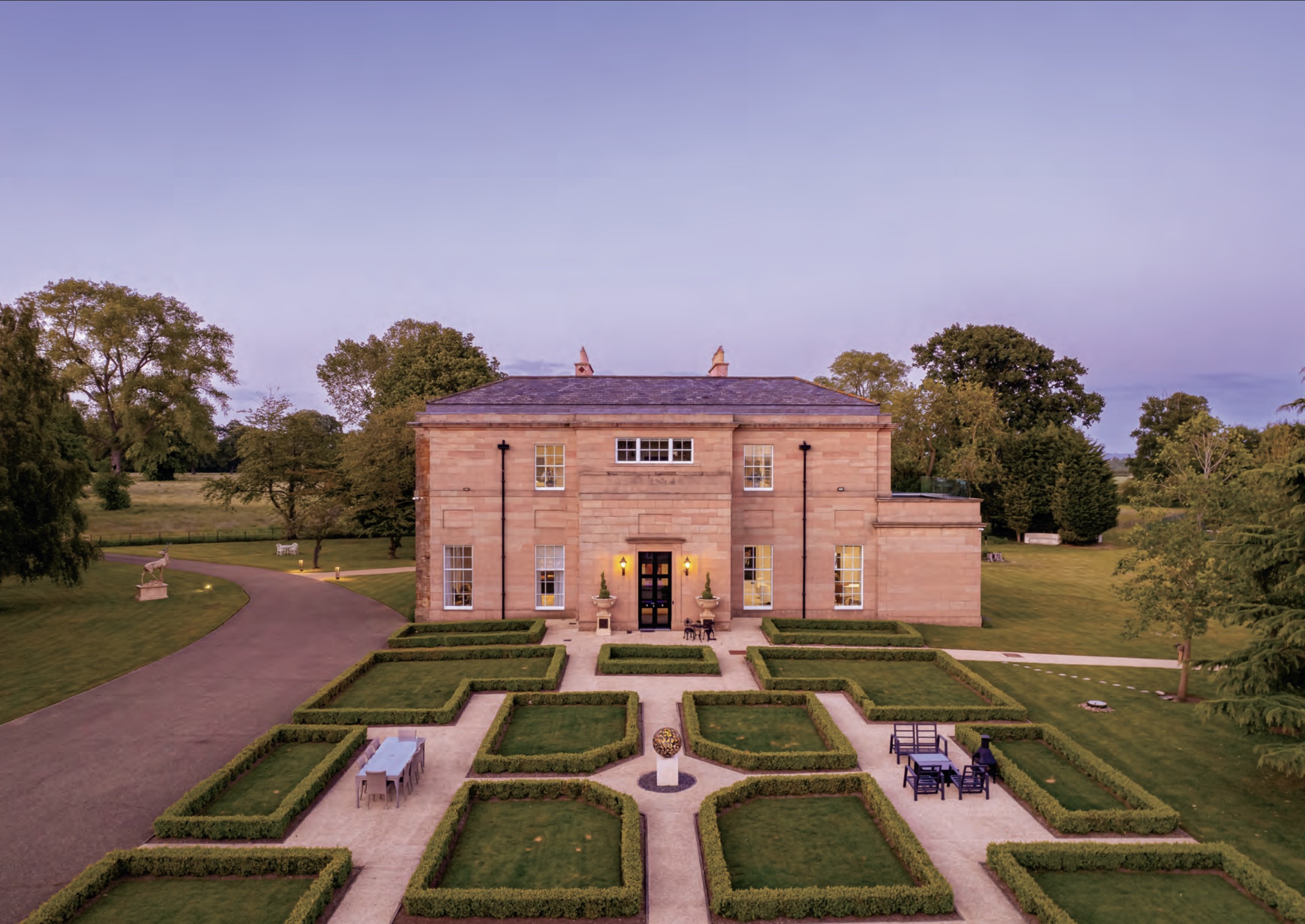 Coton House at twilight